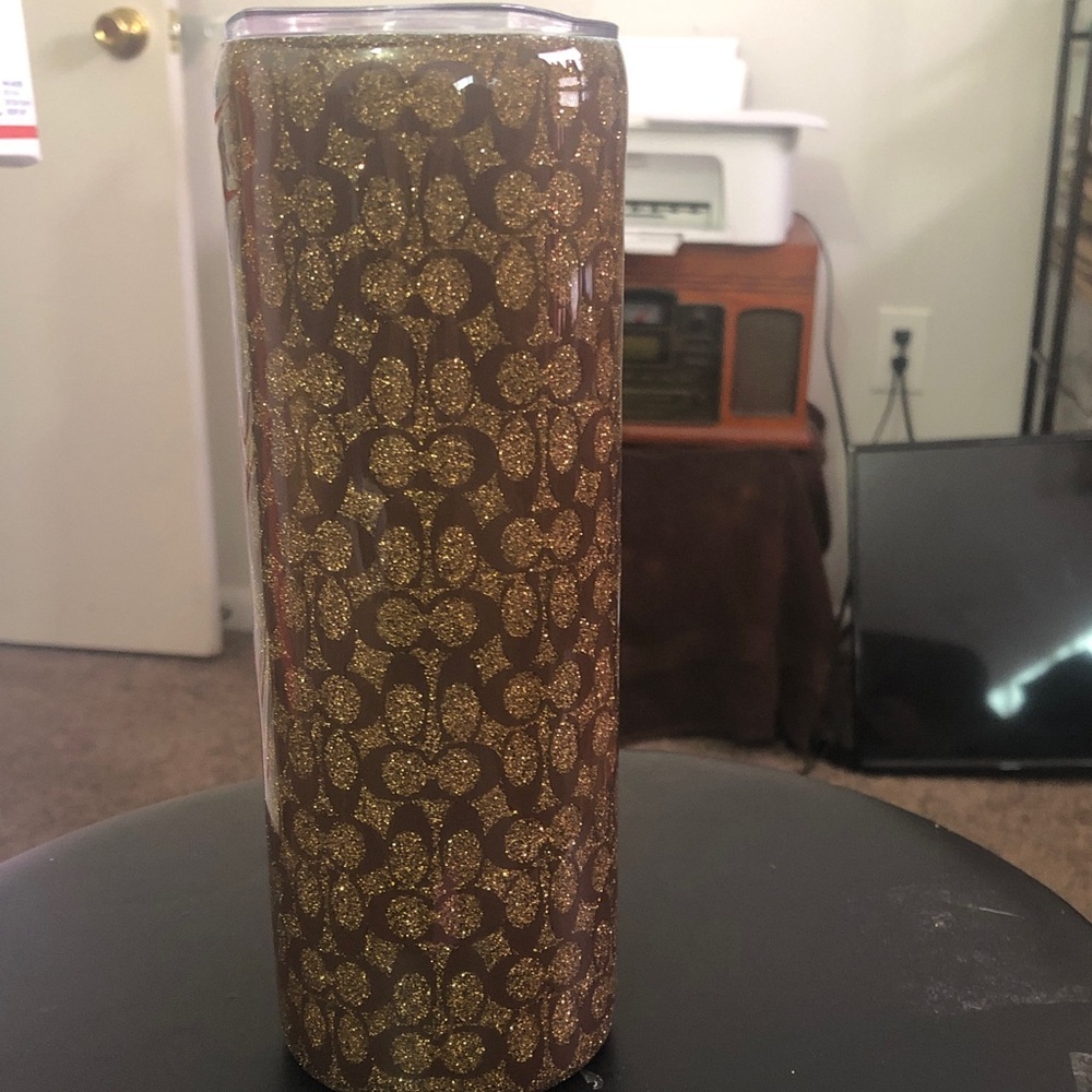 Coach Gold Patterned Candle Holder